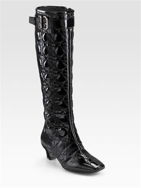 dior boots cannage 2006|Christian Dior Cannage Pattern Patent Leather Boots .